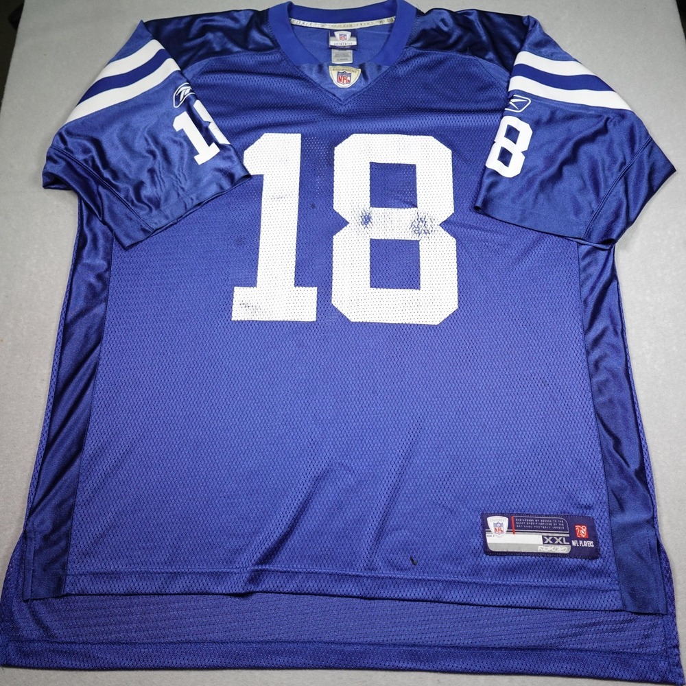 Indianapolis Colts Jersey Mens 2XL Blue White NFL Football Peyton Manning Reebok